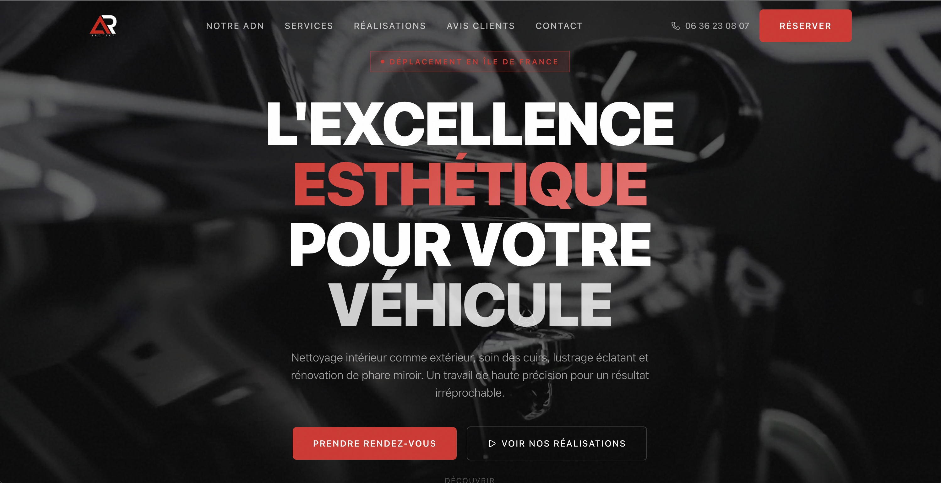 AR Protect — site web détailing automobile