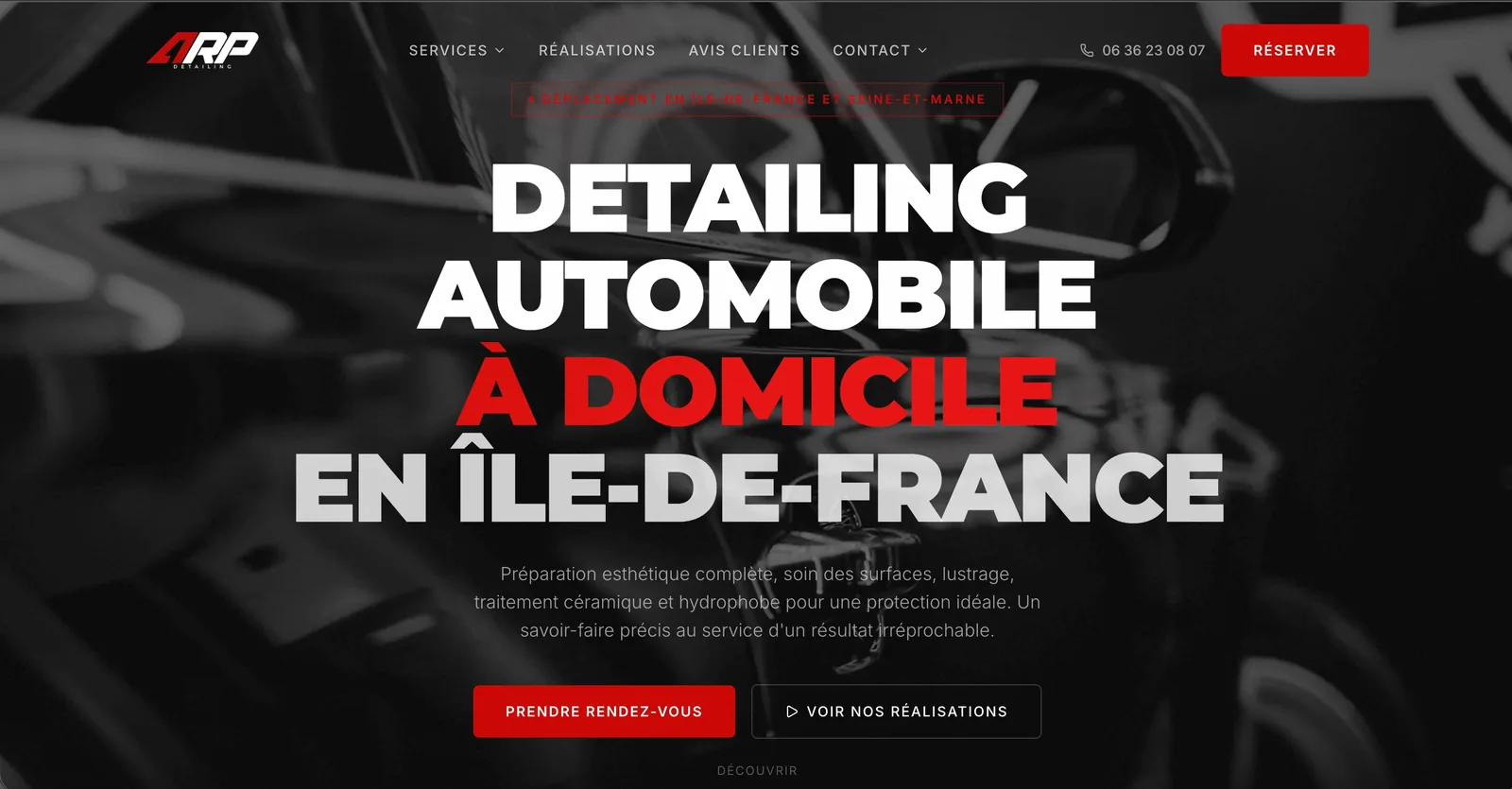 AR Protect — site web de detailing automobile